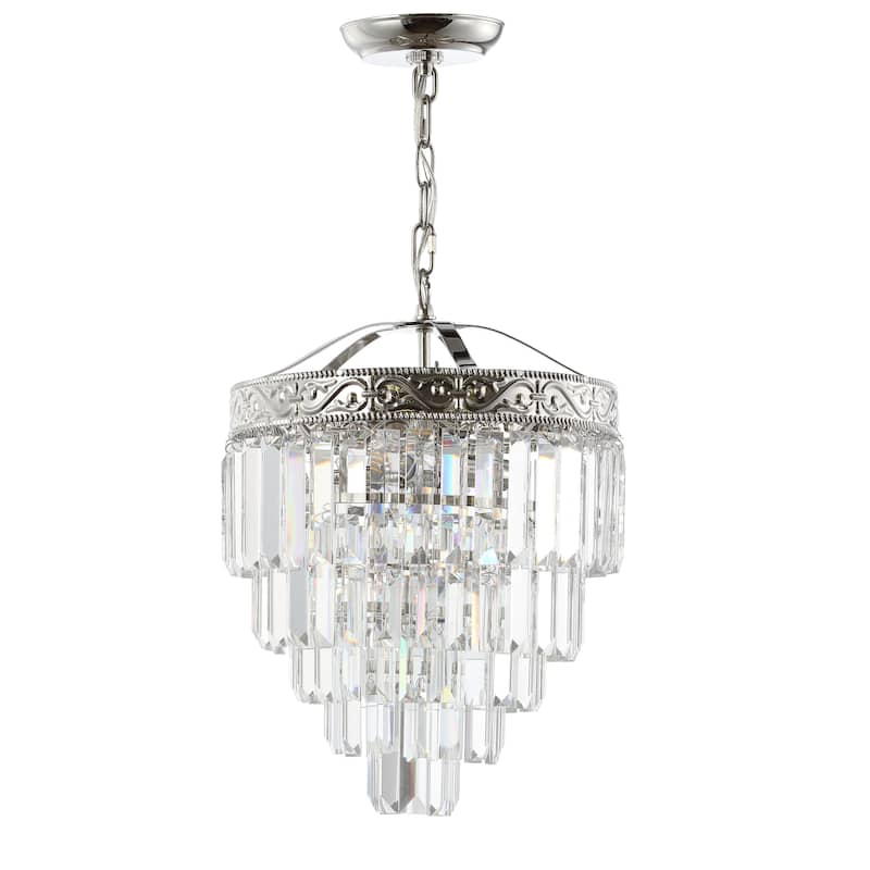 Gaines Crystal LED Chandelier, Polished Nickel/Clear by JONATHAN Y