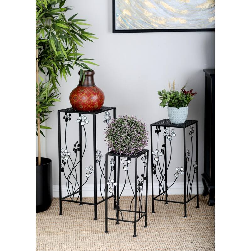 Black Metal Plantstand (Set of 3) - Black