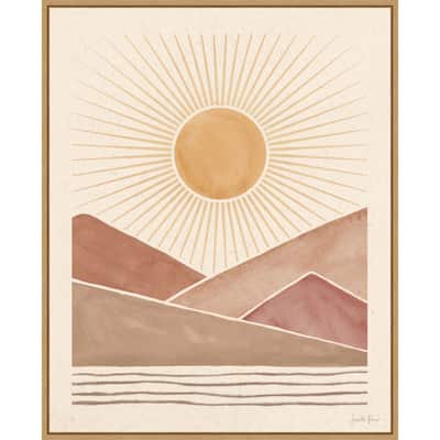 Mid Century Landscape I by Janelle Penner (23 x 28 in.), Framed Canvas Wall Art Print - Sylvie Maple - Sylvie Maple