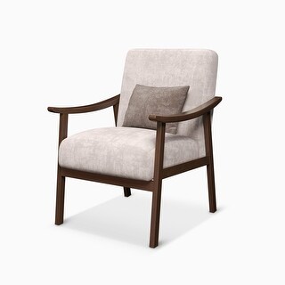 Modern Solid Wood Frame Armchair Accent Chair with Pillow - Bed Bath ...