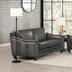 Hydeline Belfast Top Grain Leather Sofa and Loveseat Set, Feather ...