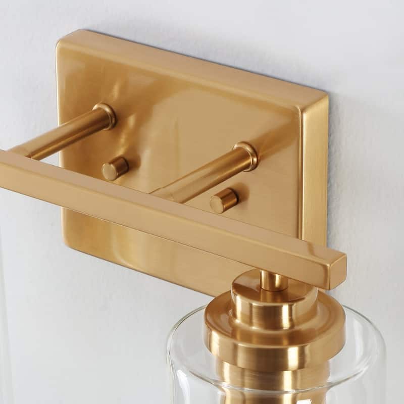 KAWOTI 2-Light Dimmable Bathroom Vanity Light with Clear Glass Shade