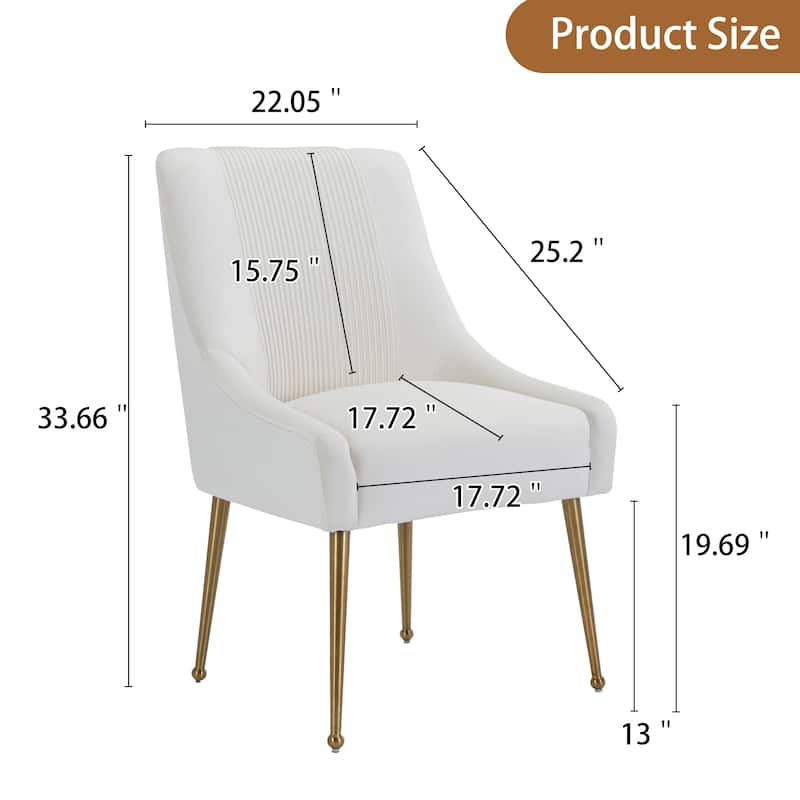 Clihome Velvet Upholstered Dining Chairs (Set of 2)