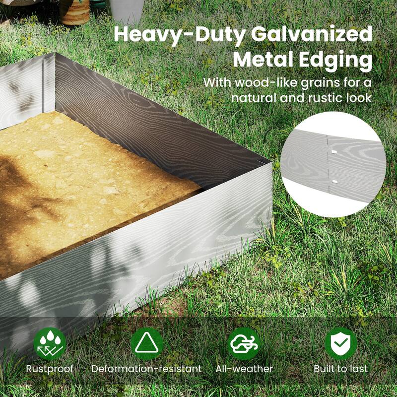 Gymax 6-Pack 20 FT Galvanized Metal Landscape Edging Heavy-Duty Metal