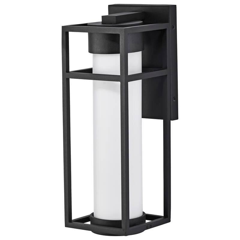 Ledges 6W LED Medium Wall Lantern Matte Black with White Opal Glass