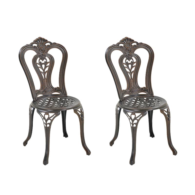 Clihome Outdoor Cast Aluminum Bistro Chair (Set of 2)