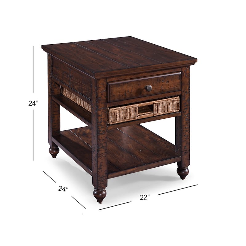 Magnussen Home Cottage Lane Coffee Rectangular End Table - 22''W x 24''D x 24''H