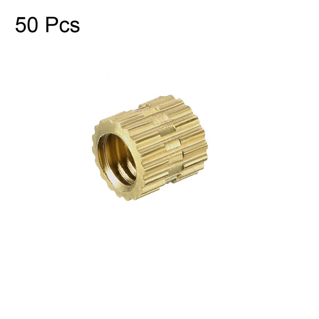 M4 x 5mm(L) x 5mm(OD) Knurled Threaded Insert Embedment Nuts 50 Pcs - M4 x 5mm(L) x 5mm(OD),50 pcs