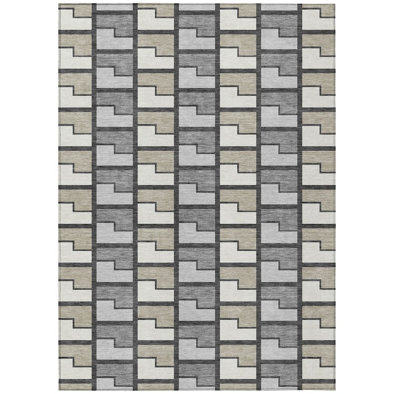 Machine Washable Indoor/ Outdoor Contemporary Kaylee Chantille Rug