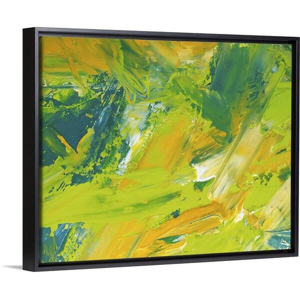Shop Oil Painting In Yellow And Green Colors Front View Black