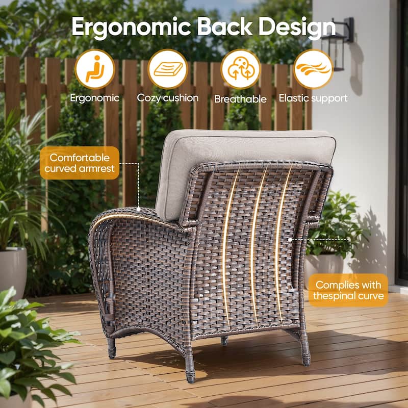Pocassy Ooutdoor Fire Pit Table with Sofa Patio Chair Set