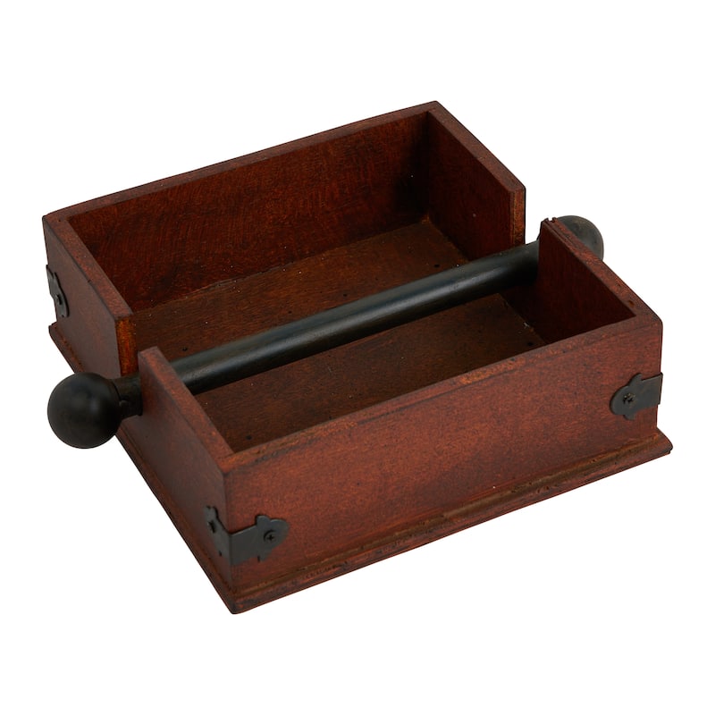 Wood Napkin Holder with Metal Bar