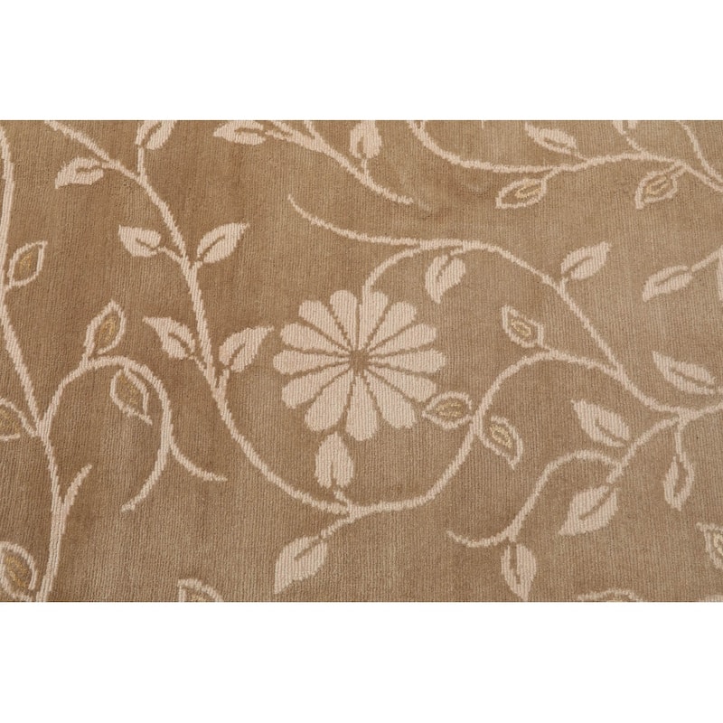 Hand Knotted Lapchi Tone On Tone Beige Tibetan Wool Oriental Area Rug - 8' 1'' x 10' 2''