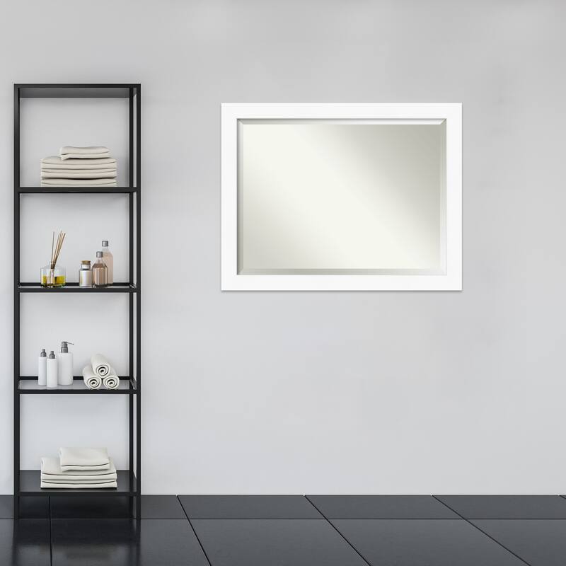 Beveled Wall Mirror - Cabinet White Frame - Cabinet White
