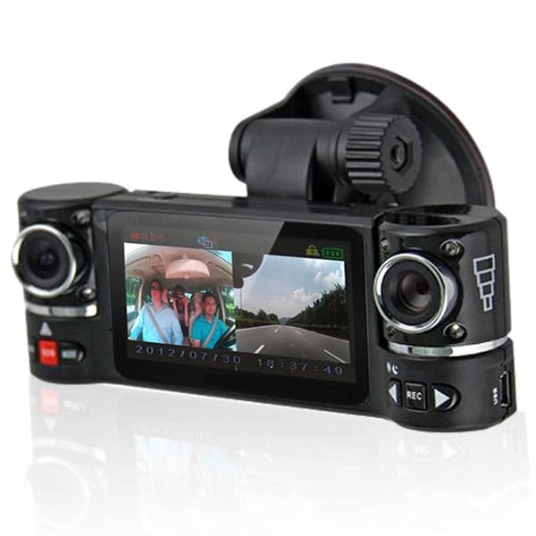 Indigi® F600 Car DVR DashCam w/ Dual Rotating Cameras (Front+Rear) Driving Recorder with 2.7" LCD w/ IR Nightvision