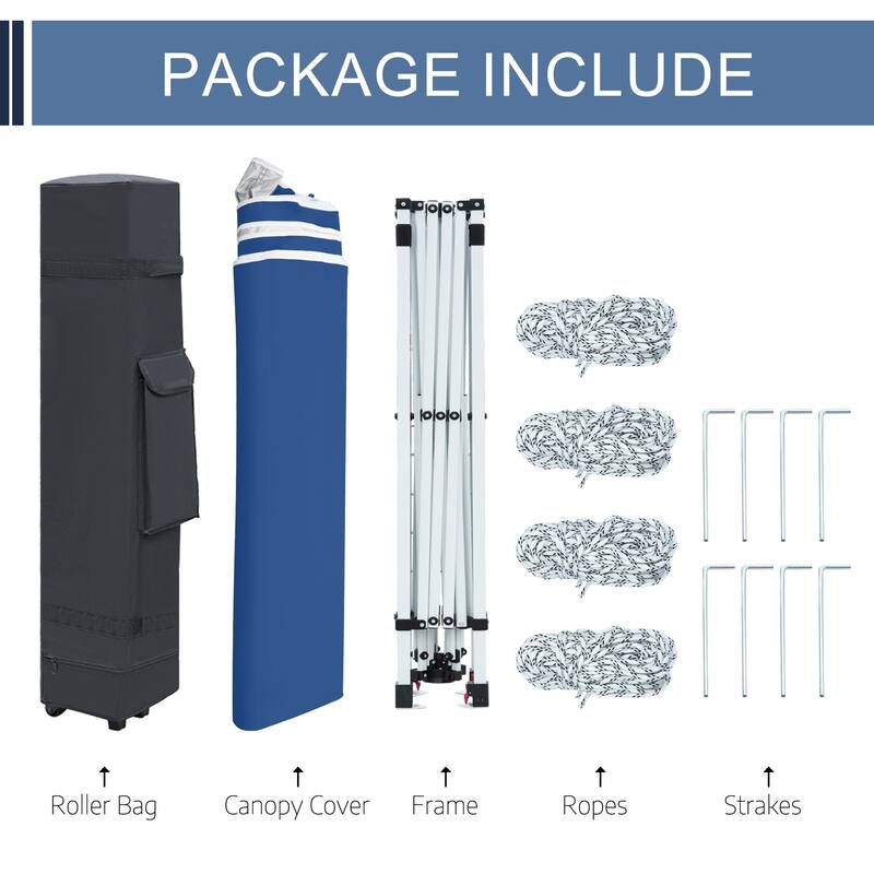 10'x10' Patio Tent Instant Gazebo Canopy with Wheeled Bag