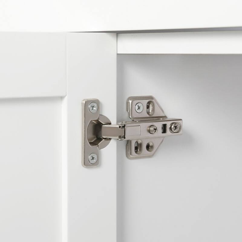 GDFStudio - Transitional Bathroom Vanity with Resin Sink, Adjustable Shelves, Soft-Close Doors & Hidden Drawers