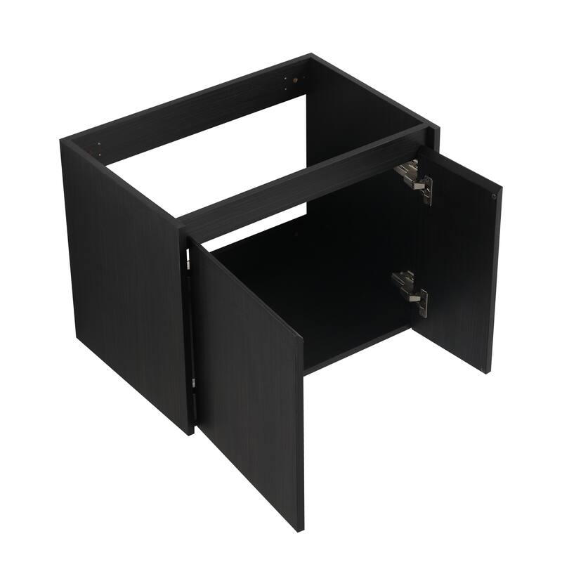 24-Inch Floating Bathroom Vanity with Thick Edge Resin Sink and Soft-Close Doors for Compact Spaces