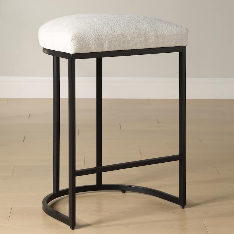 Carson Carrington Metal Upholstered Dining Counter Stool - 14.375 x 8.625 x 26.25