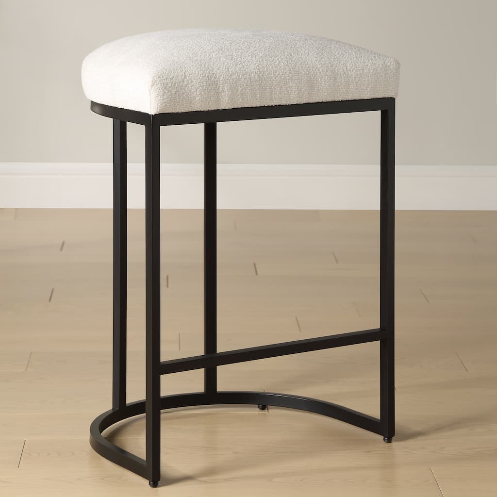 Carson Carrington Metal Upholstered Dining Counter Stool - 14.375 x 8.625 x 26.25