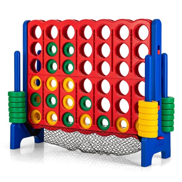 slide 2 of 6, 4-to-Score Giant Game Set 4-in-a-Row Connect Game W/Net Storage Red, Blue