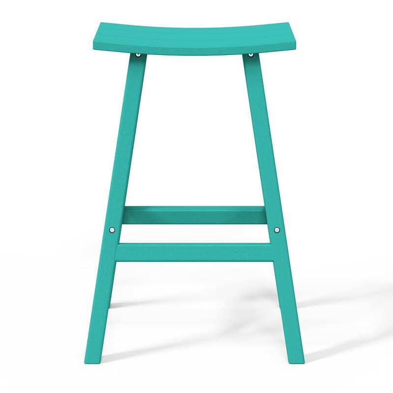 Laguna Hdpe All Weather Outdoor Patio 29" Saddle Seat Bar Stool (Set Of 3)