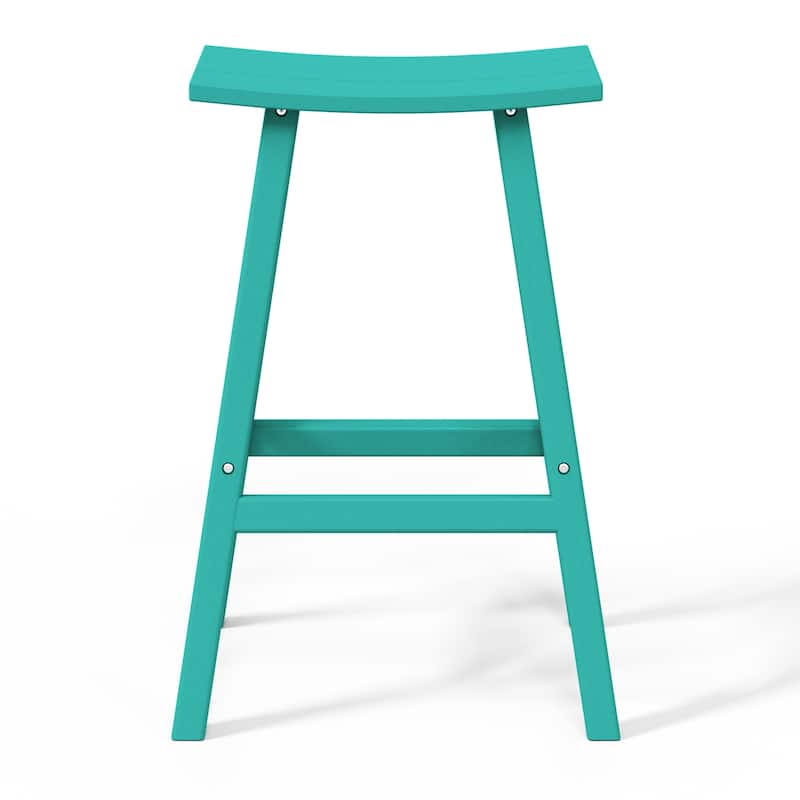 Laguna Hdpe All Weather Outdoor Patio 29" Saddle Seat Bar Stool (Set Of 2)