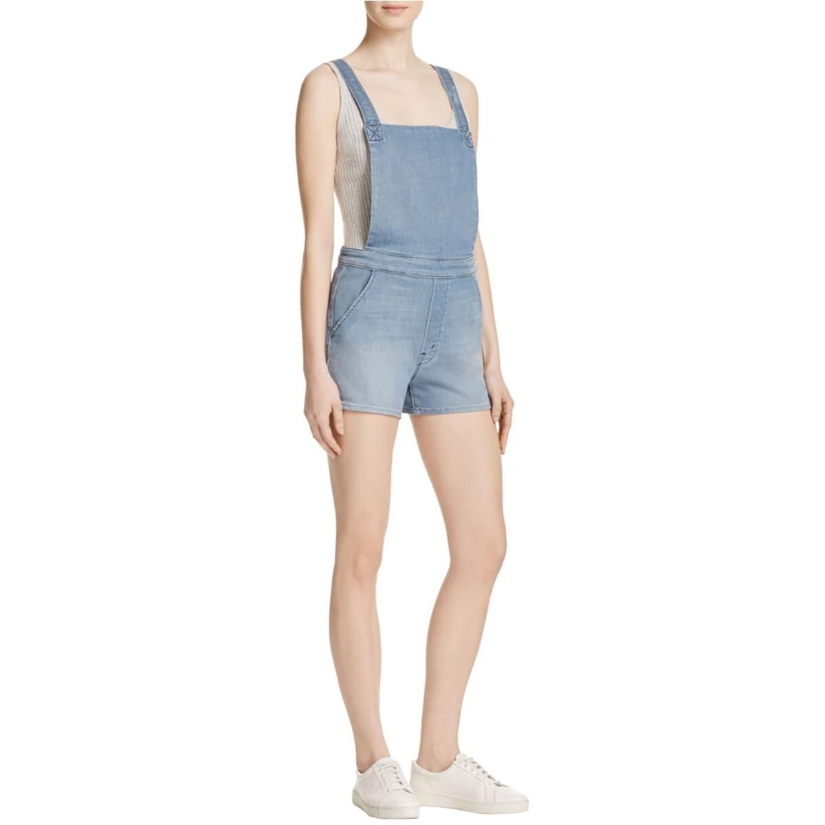 womens denim short overalls