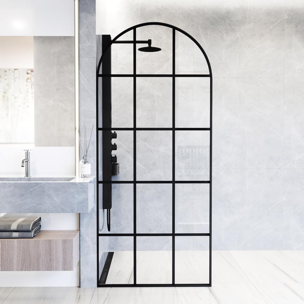Vigo VG6078GCL3478 Arden 78" High x 34" Wide Shower Screen Framed