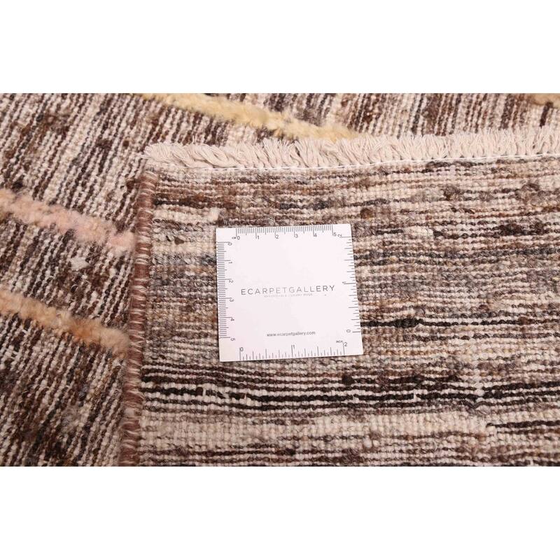 ECARPETGALLERY Hand-knotted Pak Finest Marrakesh Dark Brown Wool Rug - 8'10 x 12'1