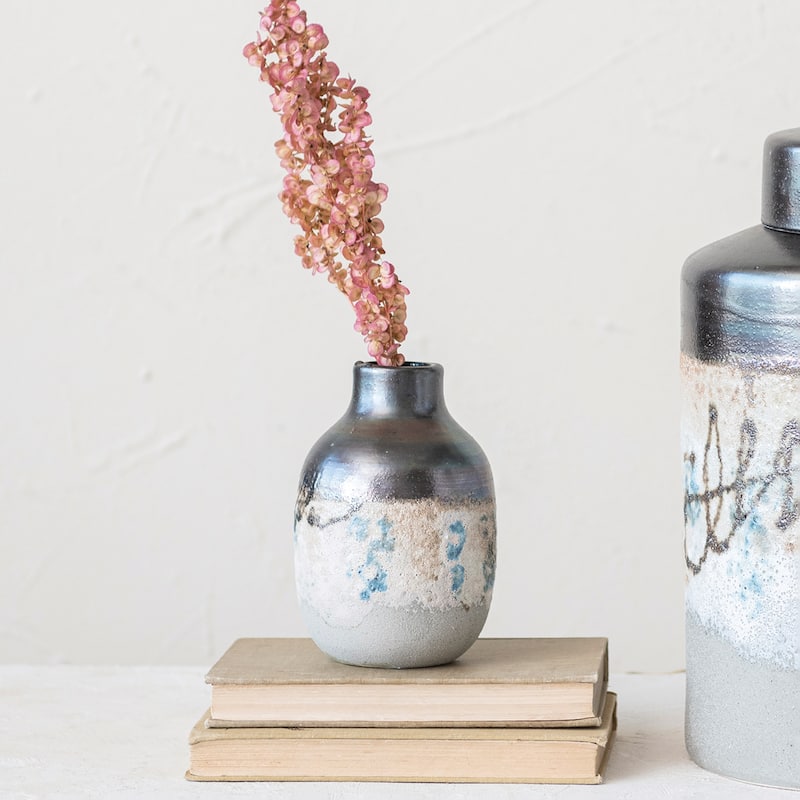Hand Painted Stoneware Vase