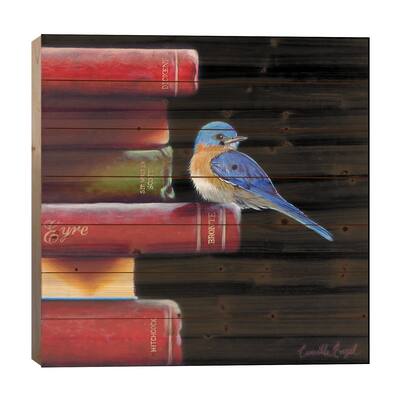 Got Book Worms?  Print On Wood by Camille Engel - Multi-Color