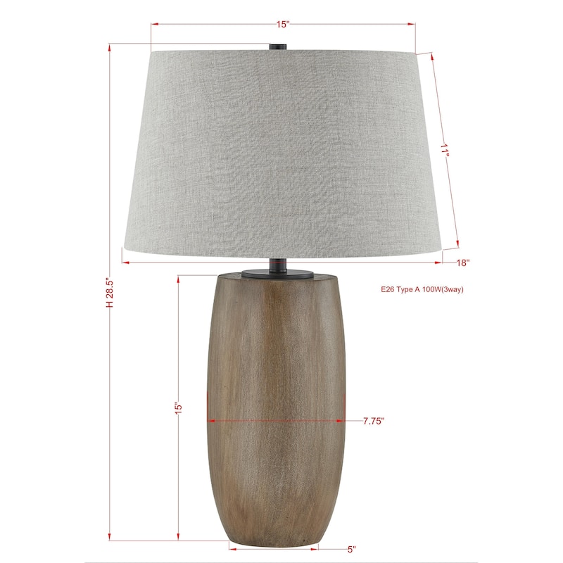 Conway 29" Table Lamp with Linen Shade, Brown (Set of 2)