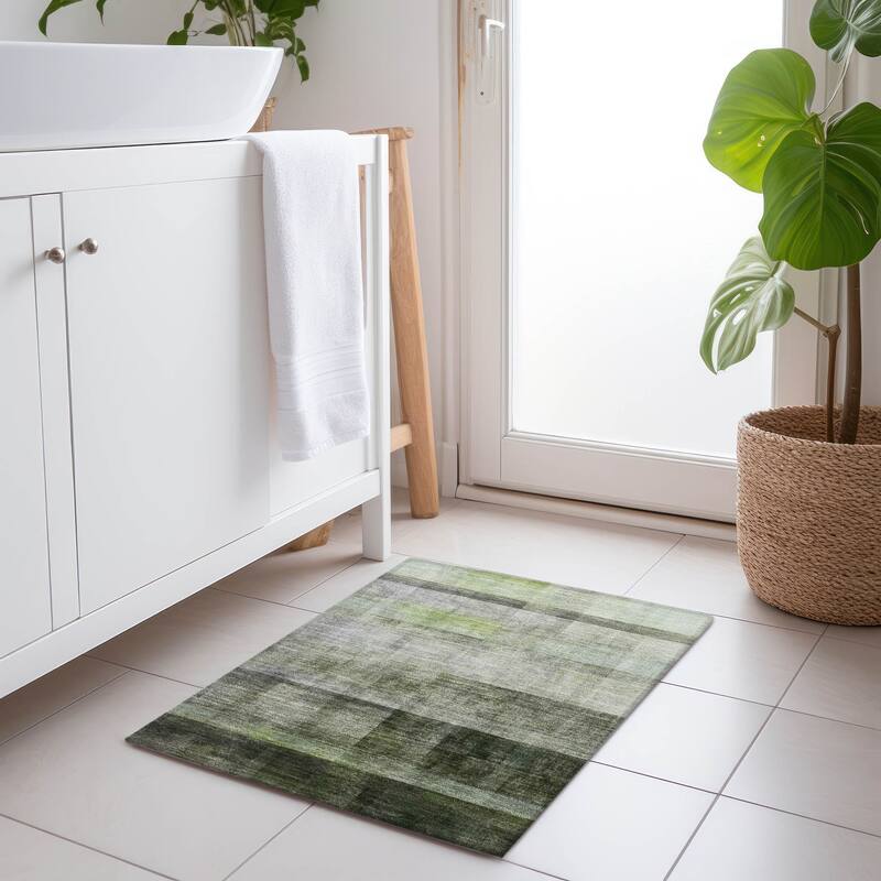 Machine Washable Indoor/ Outdoor Modern Abstract Chantille Rug