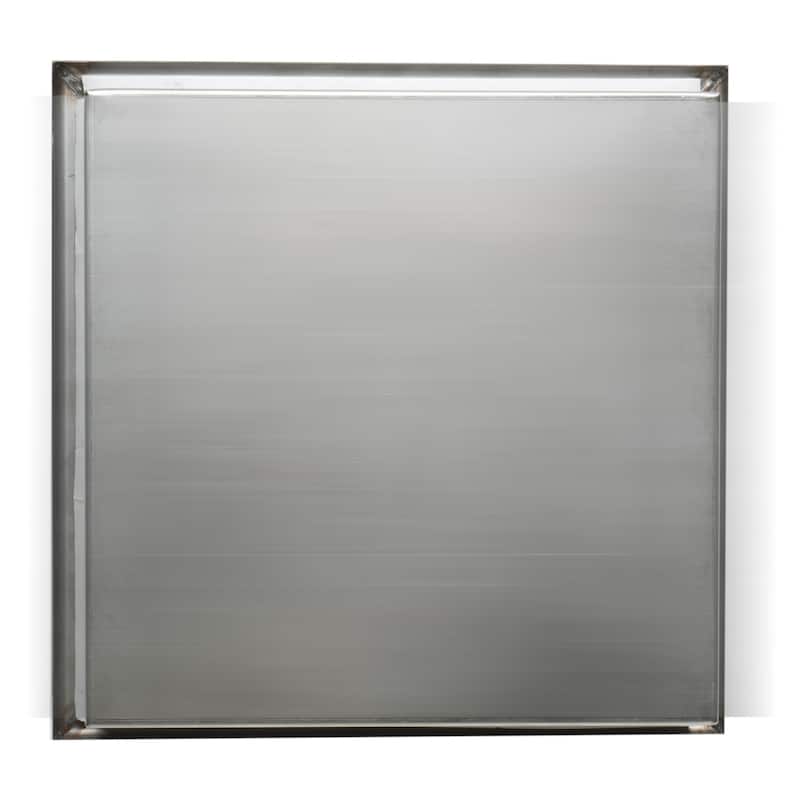 ALFI brand 12 x 12 Polished Stainless Steel Square Single Shelf Bath Shower Niche - Grey
