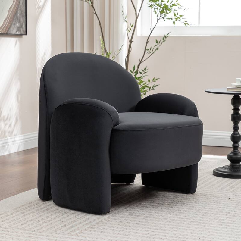 SEYNAR Modern Glam Velvet Thickened Seat Cushion Accent Chair