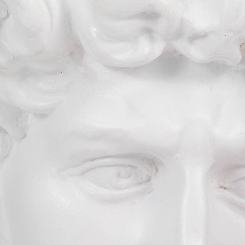 Sculptural Resin Greek God Head Statue with Gum - 13", White & Pink - 12.5"