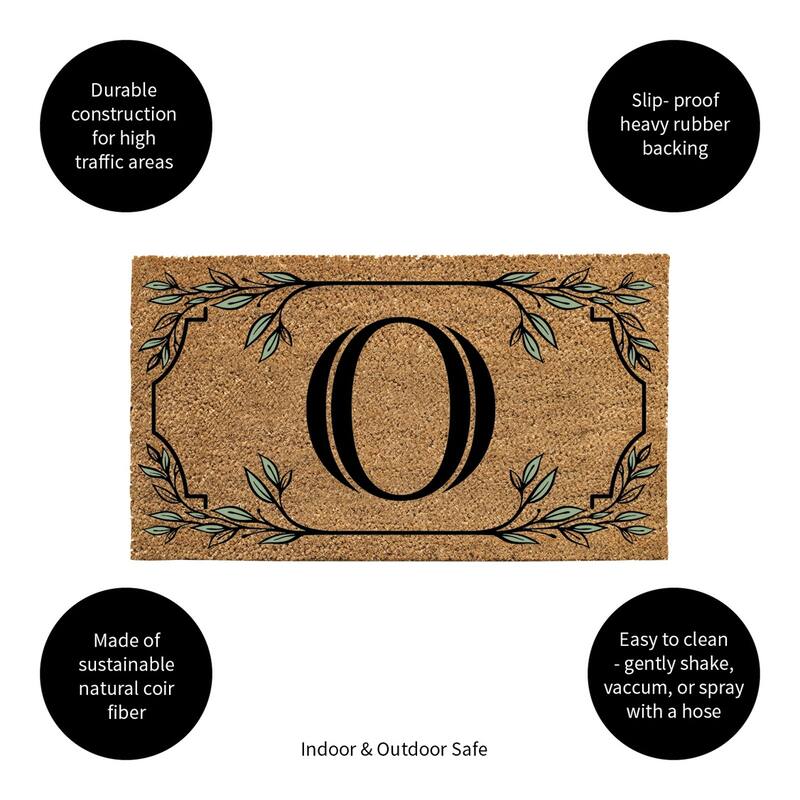 28 in. x 16 in. Monogram Coir Mat, Letter "O"