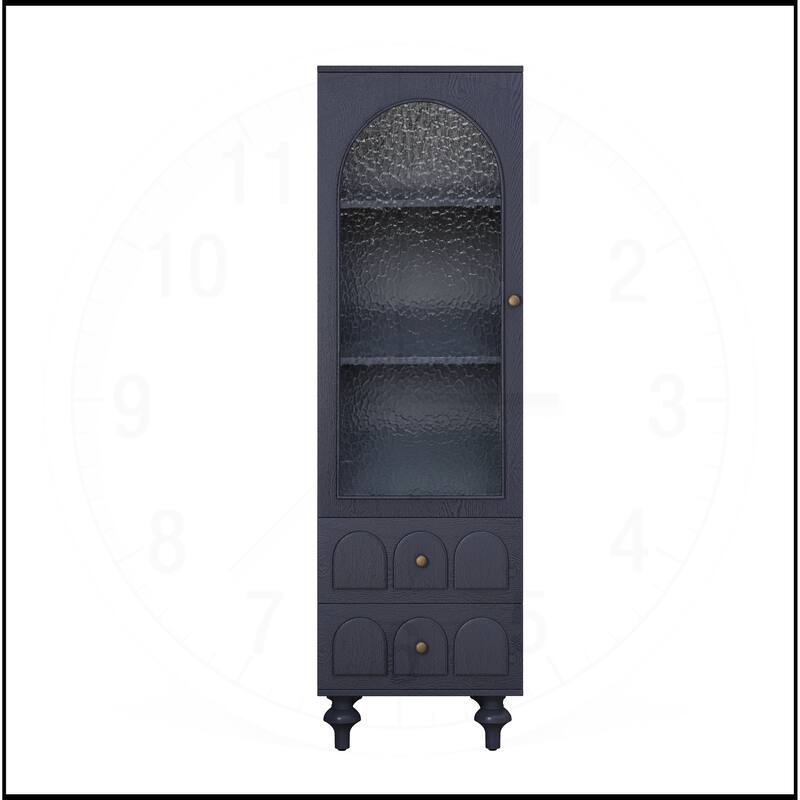 62.99" Tall Storage Display Cabinet with Tempered Glass Door