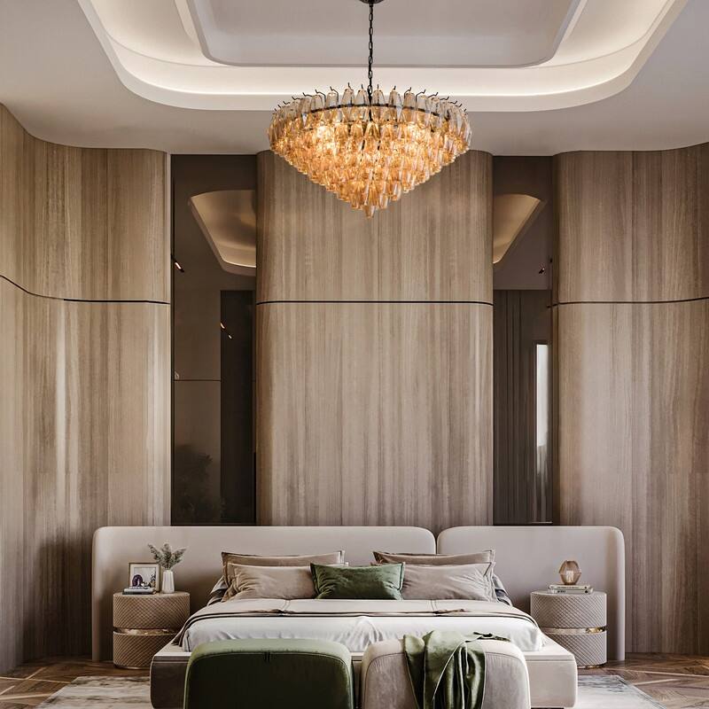 KAYLA 37in Modern Extra Large Black Chandeliers