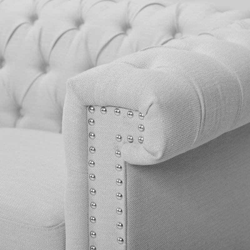 Chesterfield 3-seater Sofa with Button Tufting and Nailheads