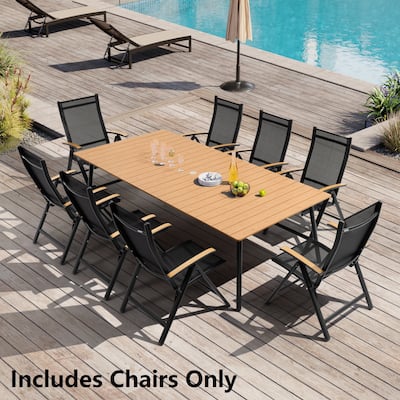 Outdoor Foldable Dining Chairs with Adjustable Back and Arms - See Picture