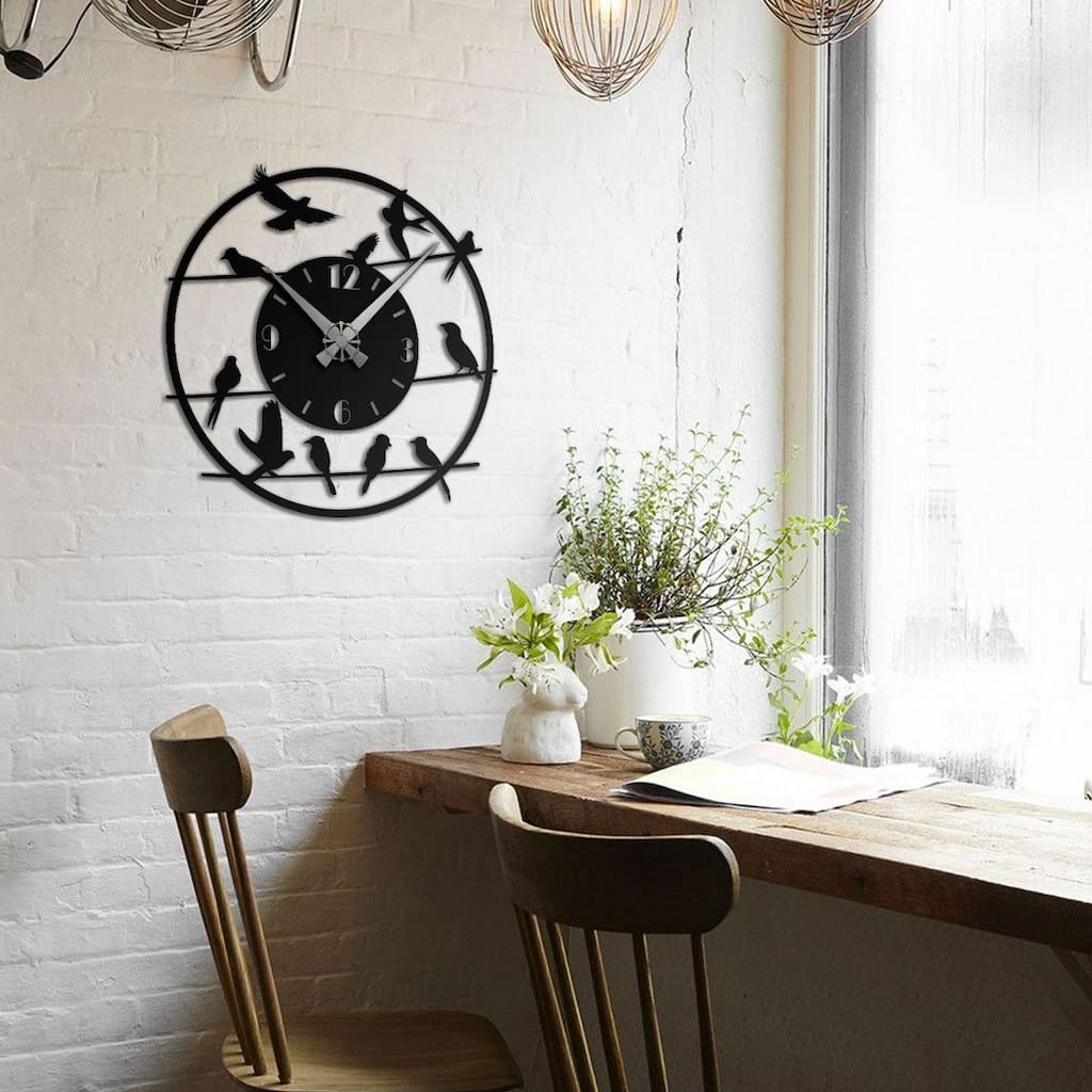 Birds Metal Wall Clock