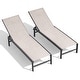 preview thumbnail 67 of 73, Outdoor All-Weather Patio Chaise Lounge Chairs Sun Lounger with Adjustable Backrest