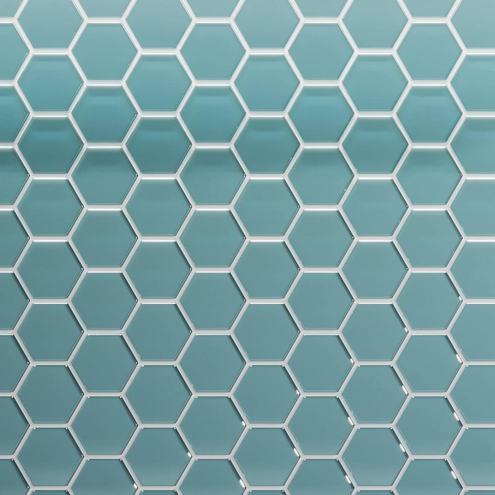 3" Beehive 10.25 in. x 11.75 in. Hexagon Glass Mesh-Mounted Mosaic Tile