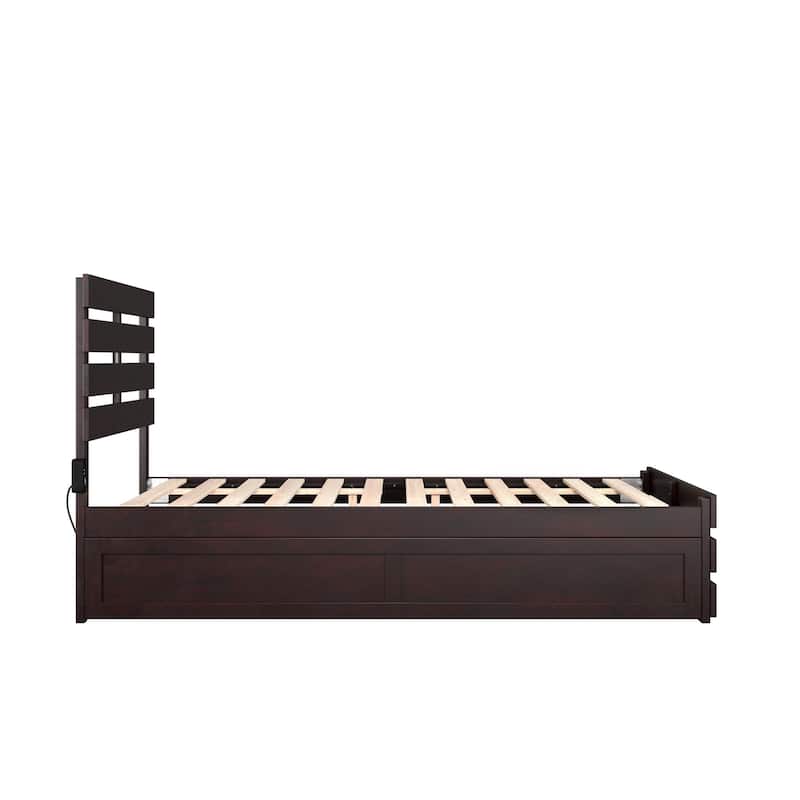 Oxford Full Bed with Footboard and Twin Trundle in Espresso