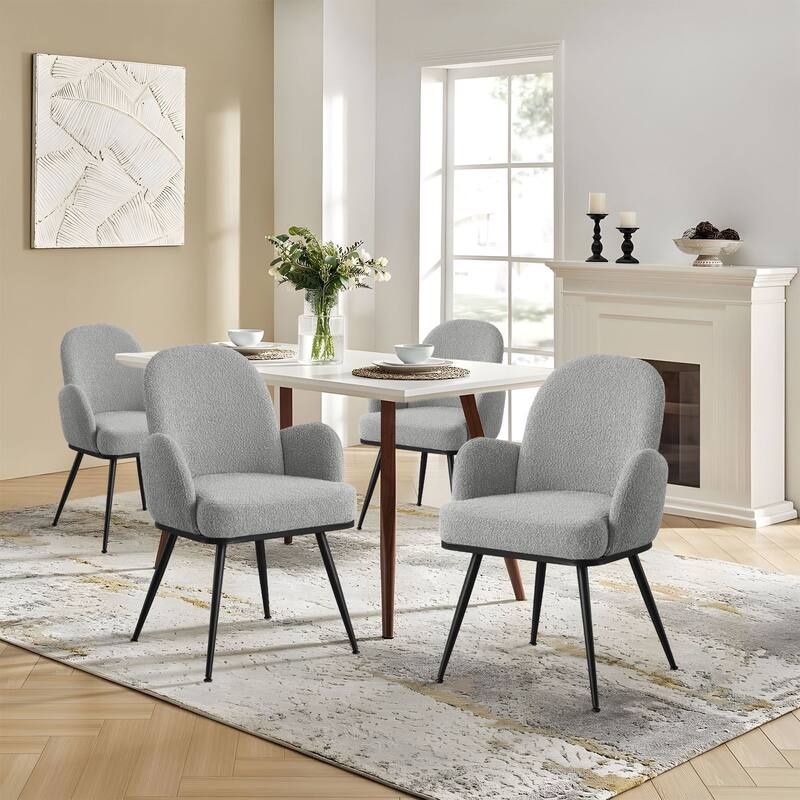 Fabric Upholstered Dining Chairs Set of 2/4 with Arms - 34.8"H x 23.2"W x 22.8"D