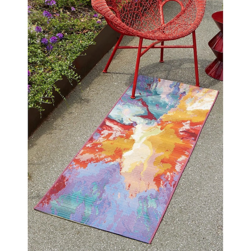 Outdoor Ucul Collection Area Rug - Multi - 2'7"x10'
