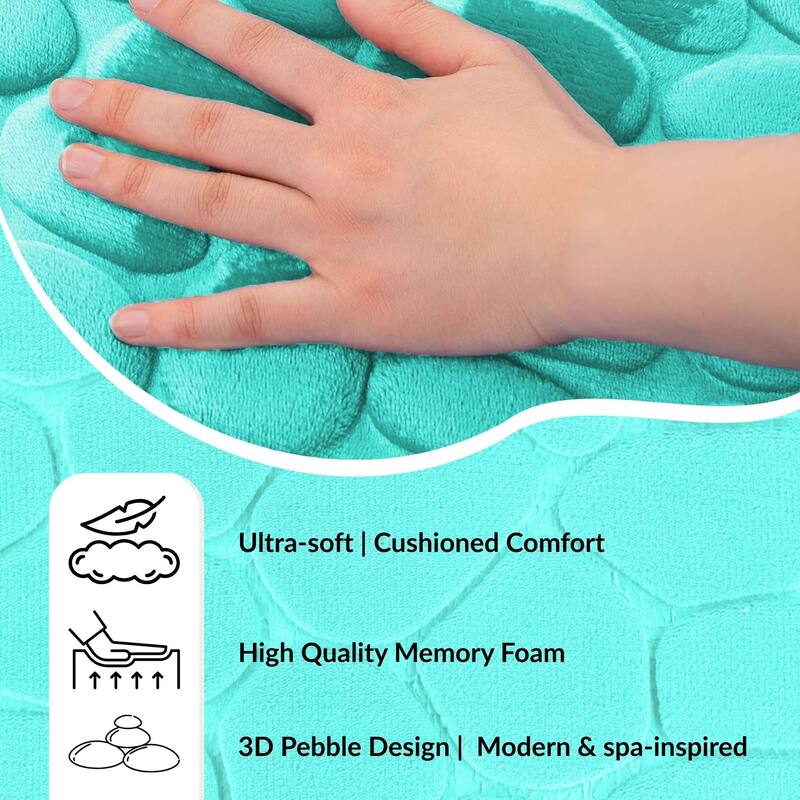 Memory Foam Bath Mat Pebble Design 32x20