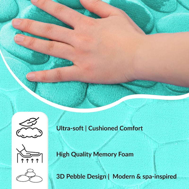 Memory Foam Runner Bath Mat Pebble Design 48x18